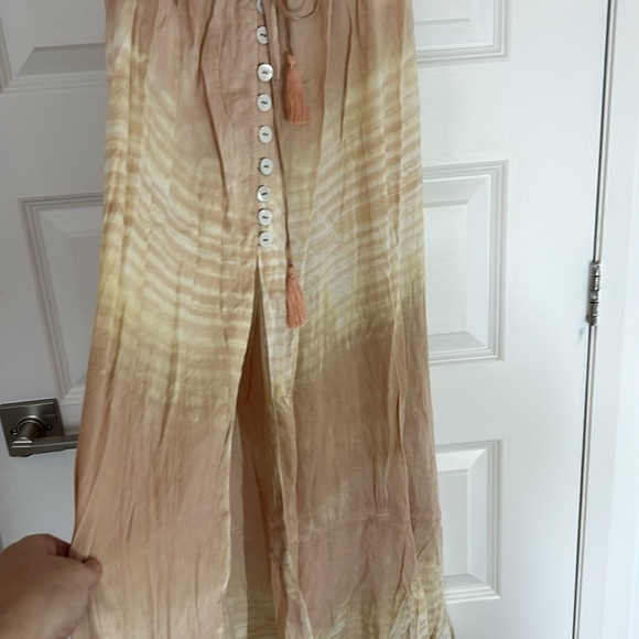 TIERA HAWAII - handmade rayon maxi dress tie dye tan one size (see measurements) - Picture 4 of 10